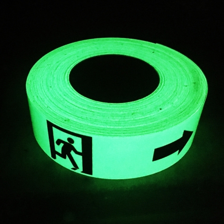 2 pouces impression personnalisée lueur photoluminescente auto-adhésive dans la bande de sécurité sombre 