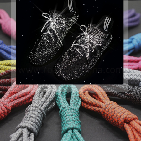 1 Pair Sneaker Shoe Lace Rope Reflective Shoelaces For Boots 