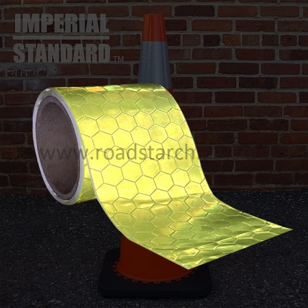 Yellow Self-Adhesive Honey Comb Reflective Pvc Tape Sticker For Cone Sleeve 