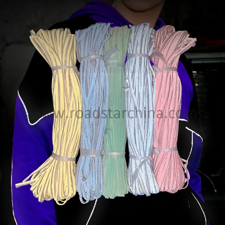 Colorful 100% Polyester Sew On Reflective Fabric Piping Trim For Tracksuit 