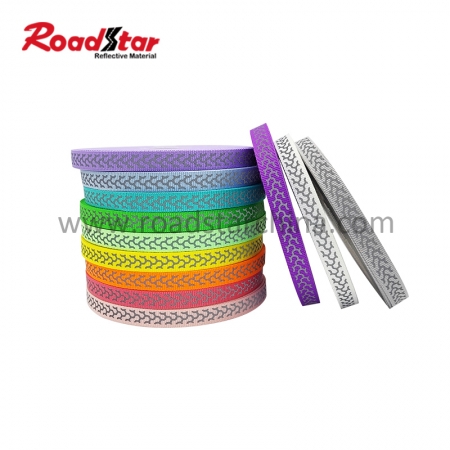 1.2 cm Width Colorful Sew On Reflective Webbing Reflective Fabric Tape Ribbon For Pet Dog Leash Belt 