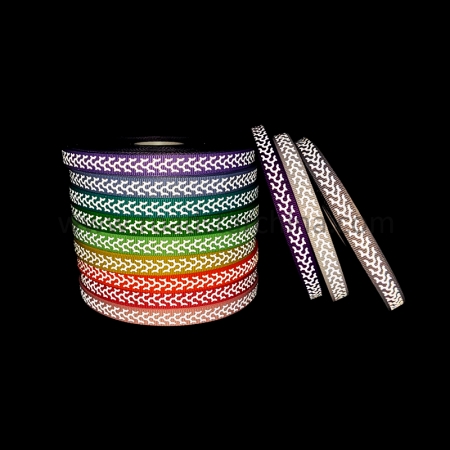 1.2 cm Width Colorful Sew On Reflective Webbing Reflective Fabric Tape Ribbon For Pet Dog Leash Belt 