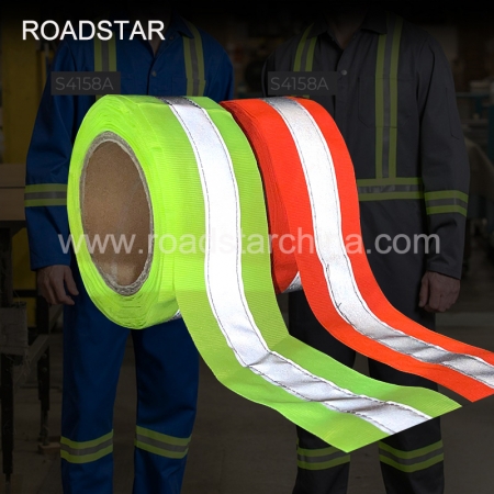 5 cm Orange/Yellow Safety Ribbon Tape Reflective Webbing Sew On Reflective Tape For Clothing 